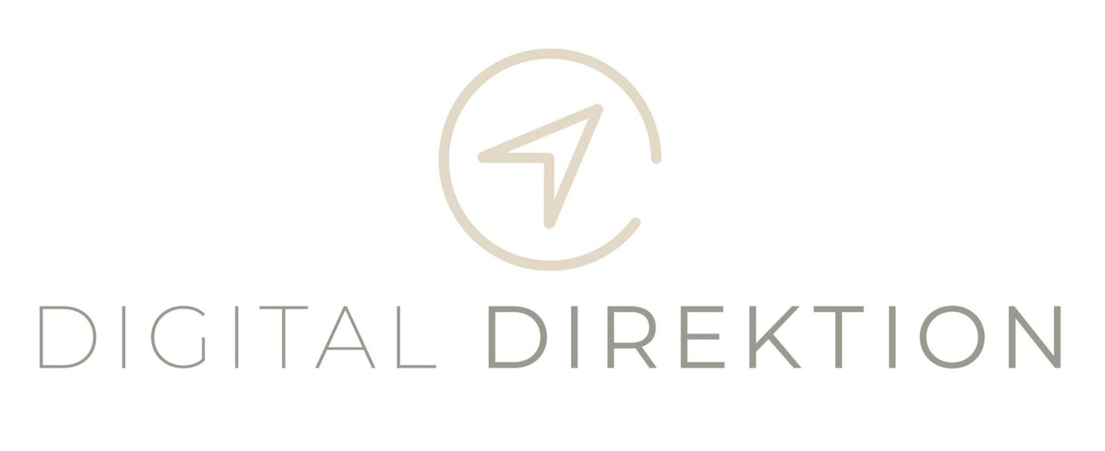 The Digital Direktion mark, a navigation arrow inside a broken ring above the wordmark