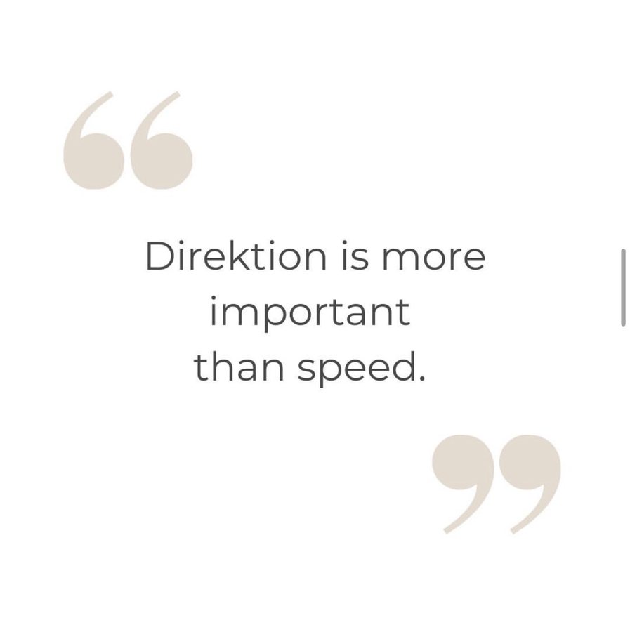 Direktion is more important than speed, a brand line post
